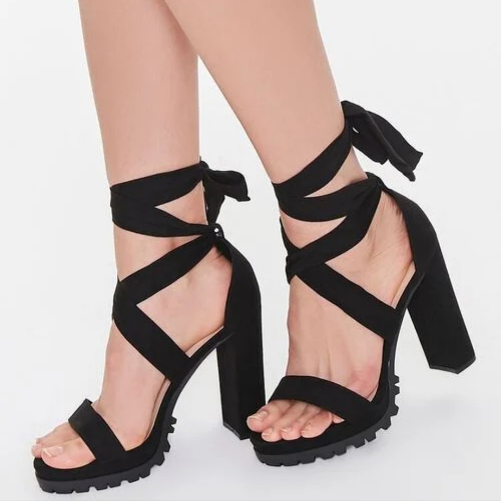 Lace Tie Up Heels